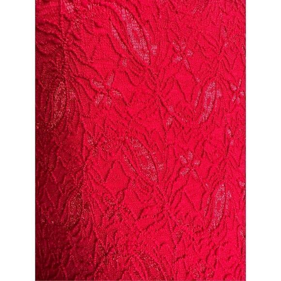 Pinkblush Women’s Red Floral Lace Mesh Overlay Maxi Dress Size Small - Picture 3 of 6